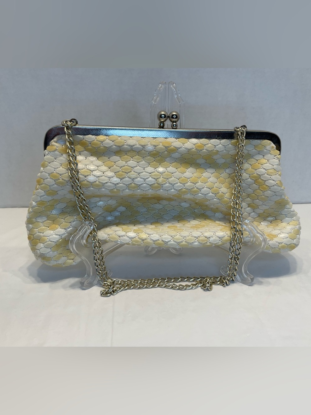 Frame Clutch in White & Yellow